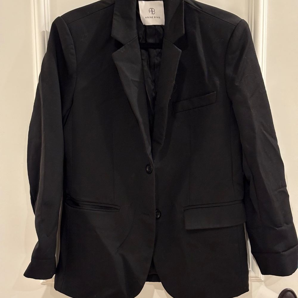 Anine Bing Quinn Blazer | Black | Size S - Picture 9 of 12